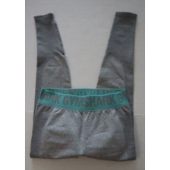 Gymshark Women's Sz S Gray/Teal Flex Seamless Mid-Waist Workout Leggings - Picture 5 of 6